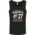 27 Year Wedding Anniversary 27th Rugby Mens Vest Tank Top Black