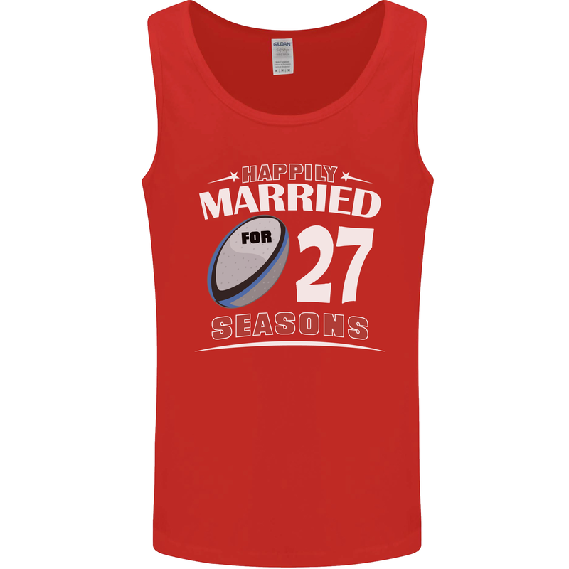 27 Year Wedding Anniversary 27th Rugby Mens Vest Tank Top Red