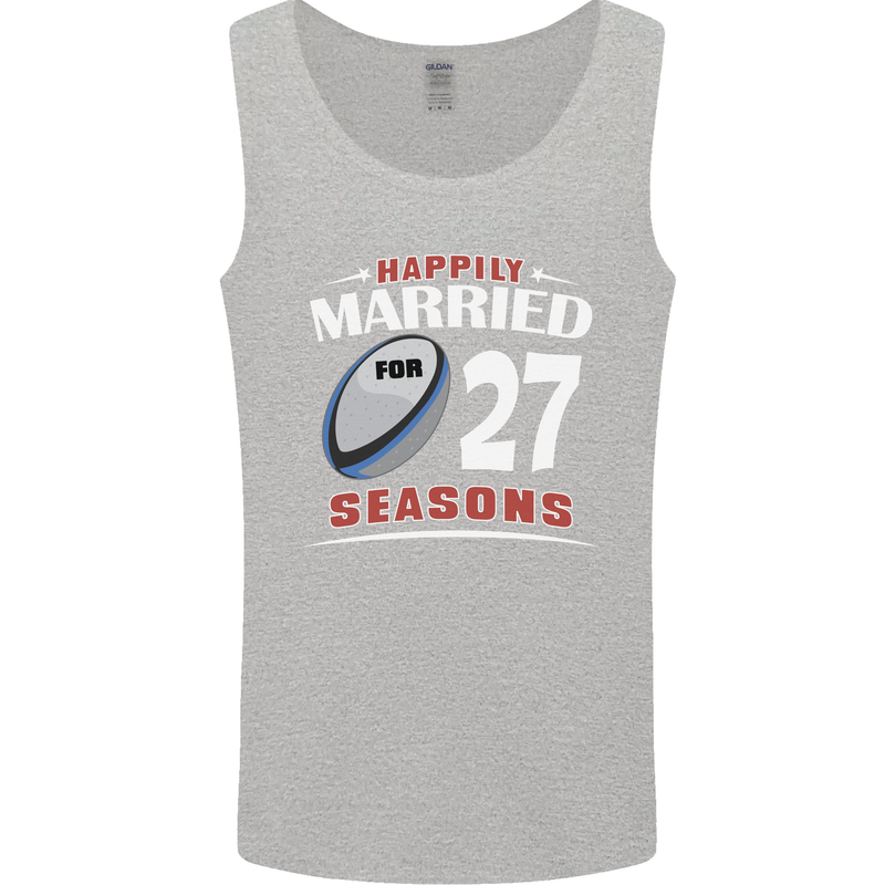 27 Year Wedding Anniversary 27th Rugby Mens Vest Tank Top Sports Grey