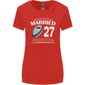 27 Year Wedding Anniversary 27th Rugby Womens Wider Cut T-Shirt Red