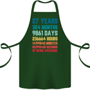27th Birthday 27 Year Old Cotton Apron 100% Organic Forest Green