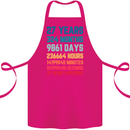 27th Birthday 27 Year Old Cotton Apron 100% Organic Pink