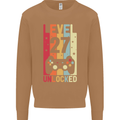 27th Birthday 27 Year Old Level Up Gamming Mens Sweatshirt Jumper Caramel Latte