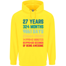 27th Birthday 27 Year Old Mens 80% Cotton Hoodie Yellow