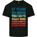 27th Birthday 27 Year Old Mens Cotton T-Shirt Tee Top Black