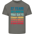 27th Birthday 27 Year Old Mens Cotton T-Shirt Tee Top Charcoal