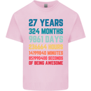 27th Birthday 27 Year Old Mens Cotton T-Shirt Tee Top Light Pink