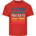 27th Birthday 27 Year Old Mens Cotton T-Shirt Tee Top Red