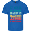 27th Birthday 27 Year Old Mens Cotton T-Shirt Tee Top Royal Blue