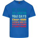 27th Birthday 27 Year Old Mens Cotton T-Shirt Tee Top Royal Blue