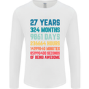 27th Birthday 27 Year Old Mens Long Sleeve T-Shirt White