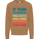 27th Birthday 27 Year Old Mens Sweatshirt Jumper Caramel Latte