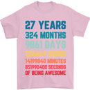 27th Birthday 27 Year Old Mens T-Shirt 100% Cotton Light Pink