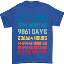 27th Birthday 27 Year Old Mens T-Shirt 100% Cotton Royal Blue