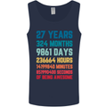27th Birthday 27 Year Old Mens Vest Tank Top Navy Blue