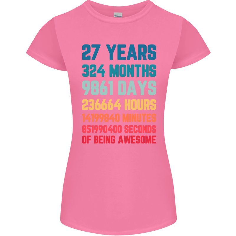 27th Birthday 27 Year Old Womens Petite Cut T-Shirt Azalea