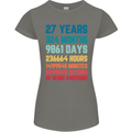 27th Birthday 27 Year Old Womens Petite Cut T-Shirt Charcoal