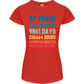 27th Birthday 27 Year Old Womens Petite Cut T-Shirt Red