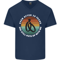 28 Year Wedding Anniversary 28th Marriage Mens V-Neck Cotton T-Shirt Navy Blue