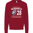 28 Year Wedding Anniversary 28th Rugby Mens Sweatshirt Jumper Red