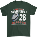 28 Year Wedding Anniversary 28th Rugby Mens T-Shirt 100% Cotton Forest Green
