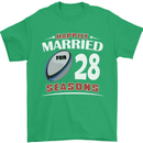 28 Year Wedding Anniversary 28th Rugby Mens T-Shirt 100% Cotton Irish Green