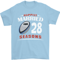 28 Year Wedding Anniversary 28th Rugby Mens T-Shirt 100% Cotton Light Blue