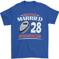 28 Year Wedding Anniversary 28th Rugby Mens T-Shirt 100% Cotton Royal Blue