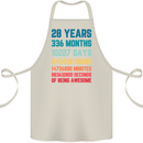 28th Birthday 28 Year Old Cotton Apron 100% Organic Natural