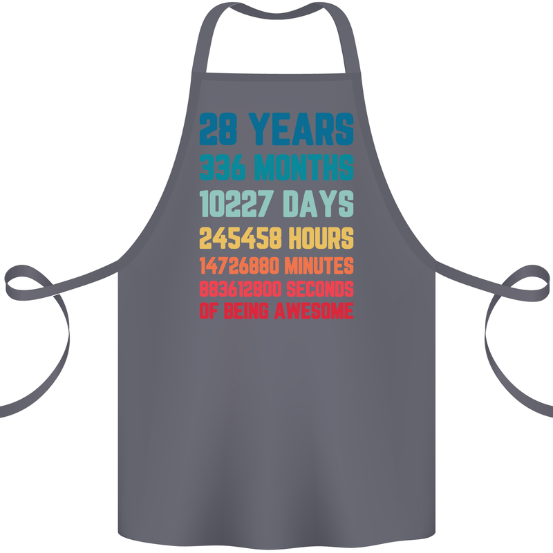 28th Birthday 28 Year Old Cotton Apron 100% Organic Steel