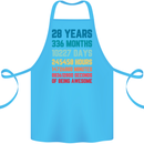 28th Birthday 28 Year Old Cotton Apron 100% Organic Turquoise