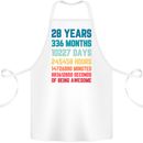 28th Birthday 28 Year Old Cotton Apron 100% Organic White