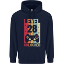 28th Birthday 28 Year Old Level Up Gamming Mens 80% Cotton Hoodie Navy Blue