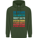 28th Birthday 28 Year Old Mens 80% Cotton Hoodie Forest Green