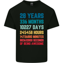 28th Birthday 28 Year Old Mens Cotton T-Shirt Tee Top Black