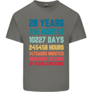 28th Birthday 28 Year Old Mens Cotton T-Shirt Tee Top Charcoal