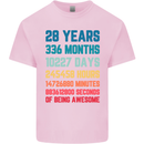 28th Birthday 28 Year Old Mens Cotton T-Shirt Tee Top Light Pink
