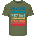 28th Birthday 28 Year Old Mens Cotton T-Shirt Tee Top Military Green