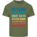 28th Birthday 28 Year Old Mens Cotton T-Shirt Tee Top Military Green