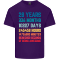 28th Birthday 28 Year Old Mens Cotton T-Shirt Tee Top Purple