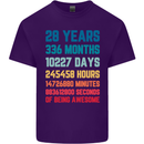 28th Birthday 28 Year Old Mens Cotton T-Shirt Tee Top Purple