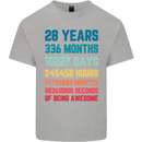 28th Birthday 28 Year Old Mens Cotton T-Shirt Tee Top Sports Grey