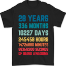 28th Birthday 28 Year Old Mens T-Shirt 100% Cotton Black