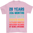 28th Birthday 28 Year Old Mens T-Shirt 100% Cotton Light Pink