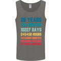 28th Birthday 28 Year Old Mens Vest Tank Top Charcoal