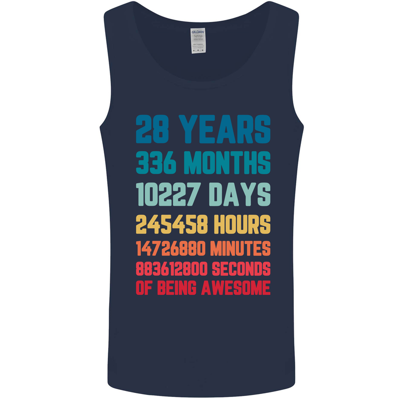 28th Birthday 28 Year Old Mens Vest Tank Top Navy Blue