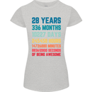 28th Birthday 28 Year Old Womens Petite Cut T-Shirt Sports Grey