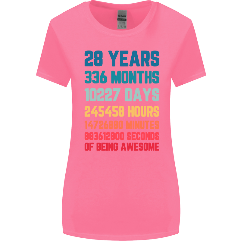 28th Birthday 28 Year Old Womens Wider Cut T-Shirt Azalea