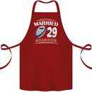 29 Year Wedding Anniversary 29th Rugby Cotton Apron 100% Organic Maroon