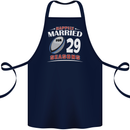 29 Year Wedding Anniversary 29th Rugby Cotton Apron 100% Organic Navy Blue